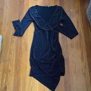 BOOHOO dark blue Asymmetrical Glitter Dress